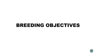 BREEDING OBJECTIVES
 