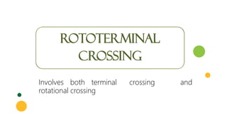 ROTOTERMINAL
CROSSING
Involves both terminal crossing and
rotational crossing
 