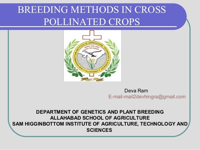 Breeding Methods In Cross Pollinated Crops
