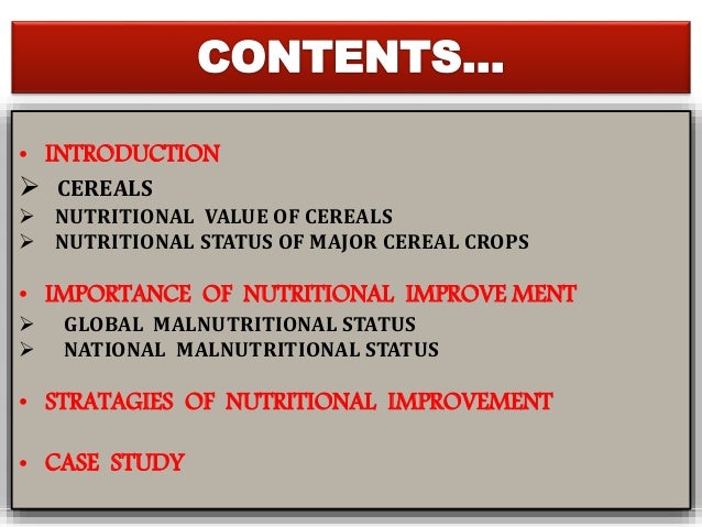 Breeding Strategies For Nutritional Quality In Major Cereal Crops Breeding Strategies For Nutritional Quality In Major Cereal Crops