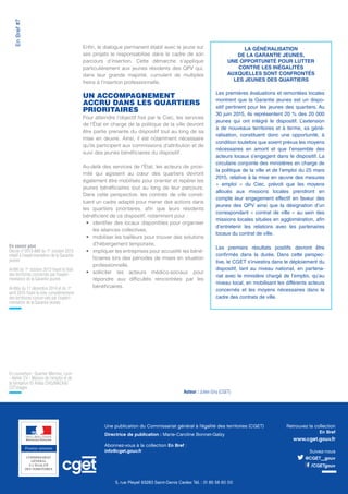 EnBref#7
Une publication du Commissariat général à l’égalité des territoires (CGET)
Directrice de publication : Marie-Caro...