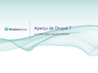 Services “Storage”Stockage durableet performantLe “Storage” Windows Azure est un service de stockage géré par le Fabric Controller