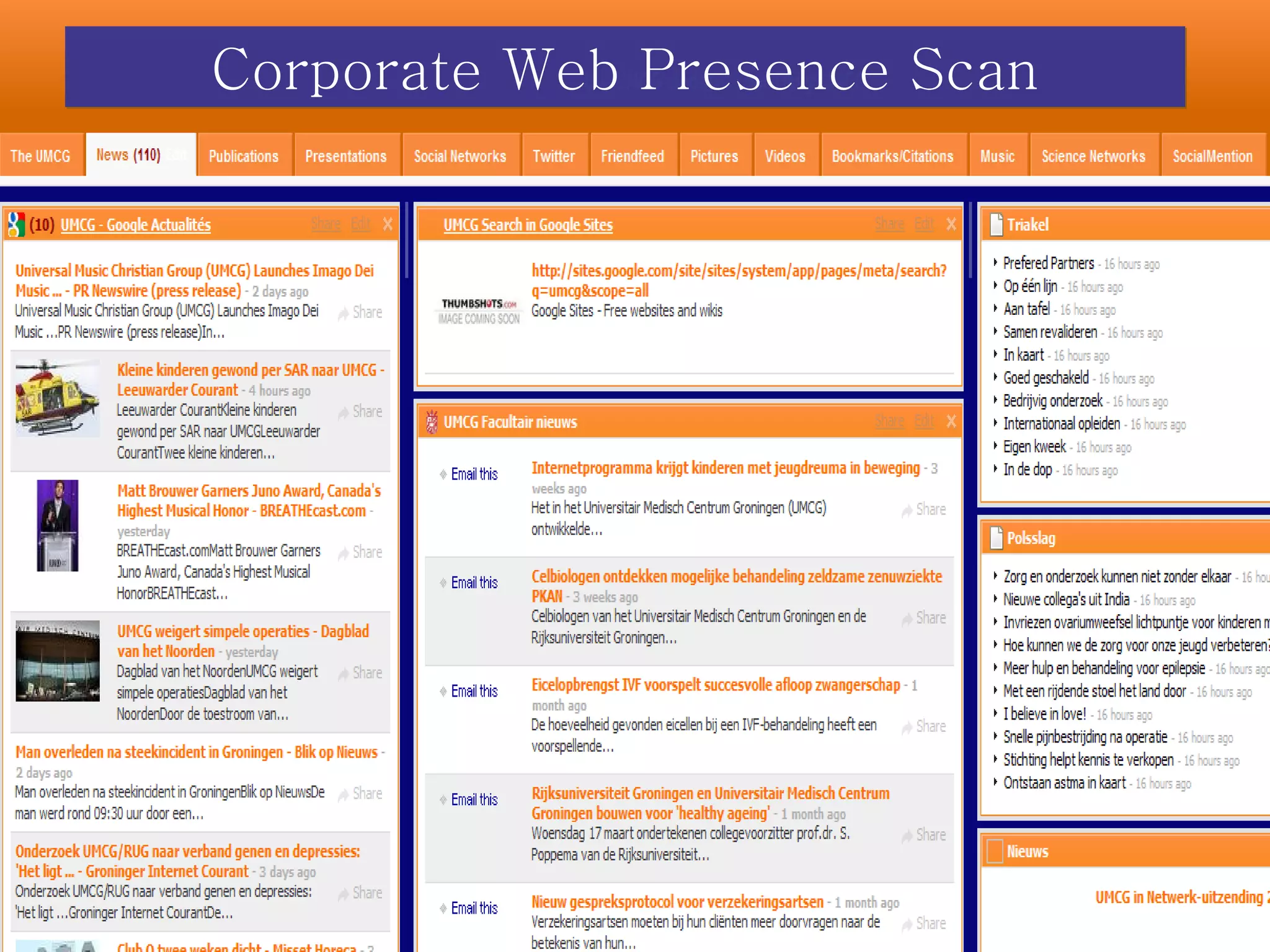 Corporate Web Presence Scan 