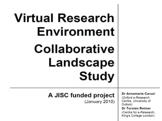 Virtual Research Networks : Towards Research 2.0