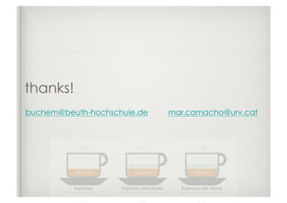 thanks!
buchem@beuth-hochschule.de   mar.camacho@urv.cat
 