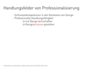 Handlungsfelder von Professionalisierung
- Schlüsselkompetenzen in den Kontexten von Design
- Professionelle Handlungsfähi...
