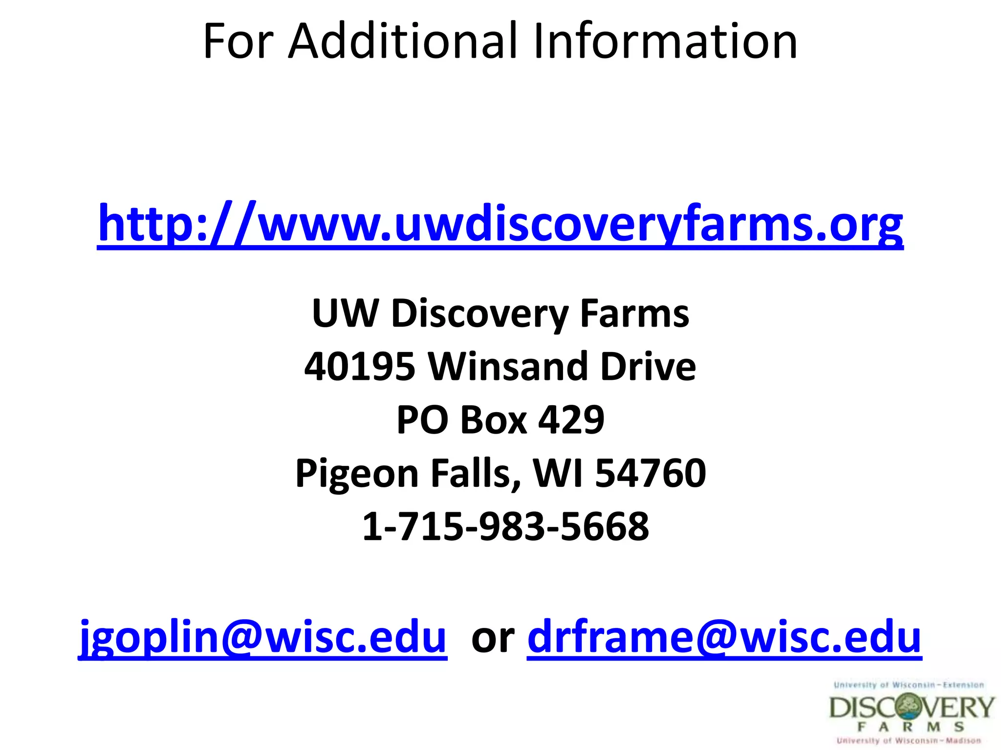   There are eight briefs available for Breneman Farms (2 page summaries of the factsheets).