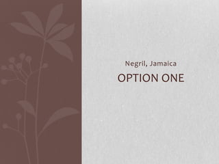 Negril, Jamaica
OPTION ONE
 