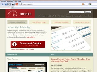 Using Omeka to Publish Your Research, PDF