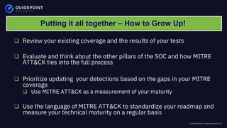 Grow Up! Evaluating and Maturing Your SOC using MITRE ATT&CK | PDF