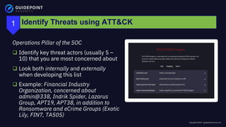 Grow Up! Evaluating and Maturing Your SOC using MITRE ATT&CK | PDF