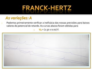 O Experimento de Franck Hertz