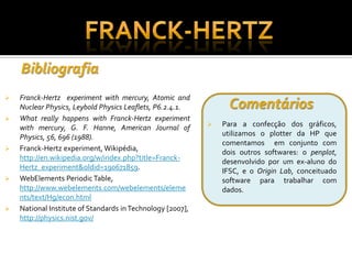 O Experimento de Franck Hertz