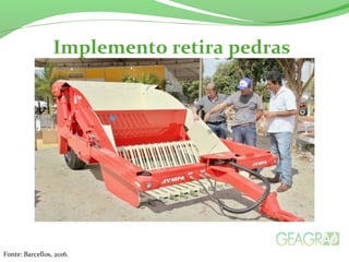 Implemento retira pedras
Fonte: Barcellos, 2016.
 
