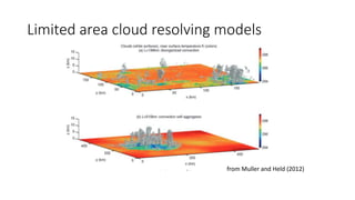 Limited area cloud resolving models
from Muller and Held (2012)
 