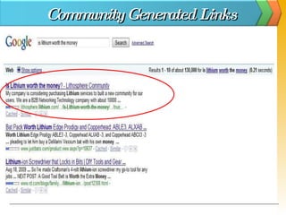 Community Generated Links 