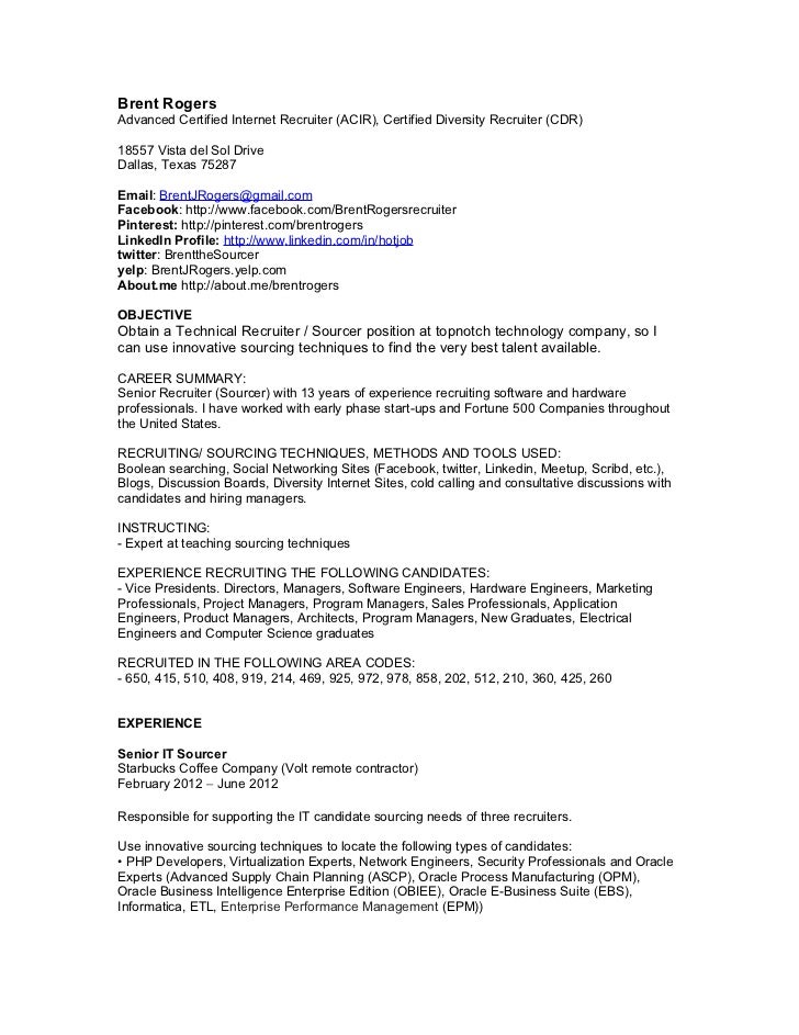 Diversity recruiter resume
