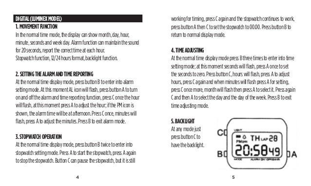 digital watch setting