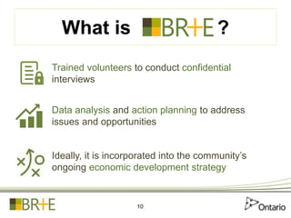 What is ?
Trained volunteers to conduct confidential
interviews
Data analysis and action planning to address
issues and op...