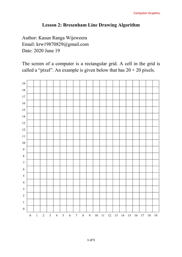 Bresenham Line Drawing Algorithm | PDF