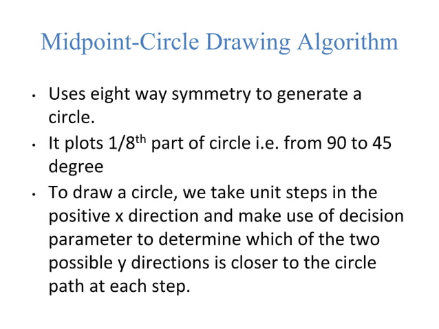 Bresenham-Circle-drawing-algorithm, Midpoint Circle Drawing Algorithm ...