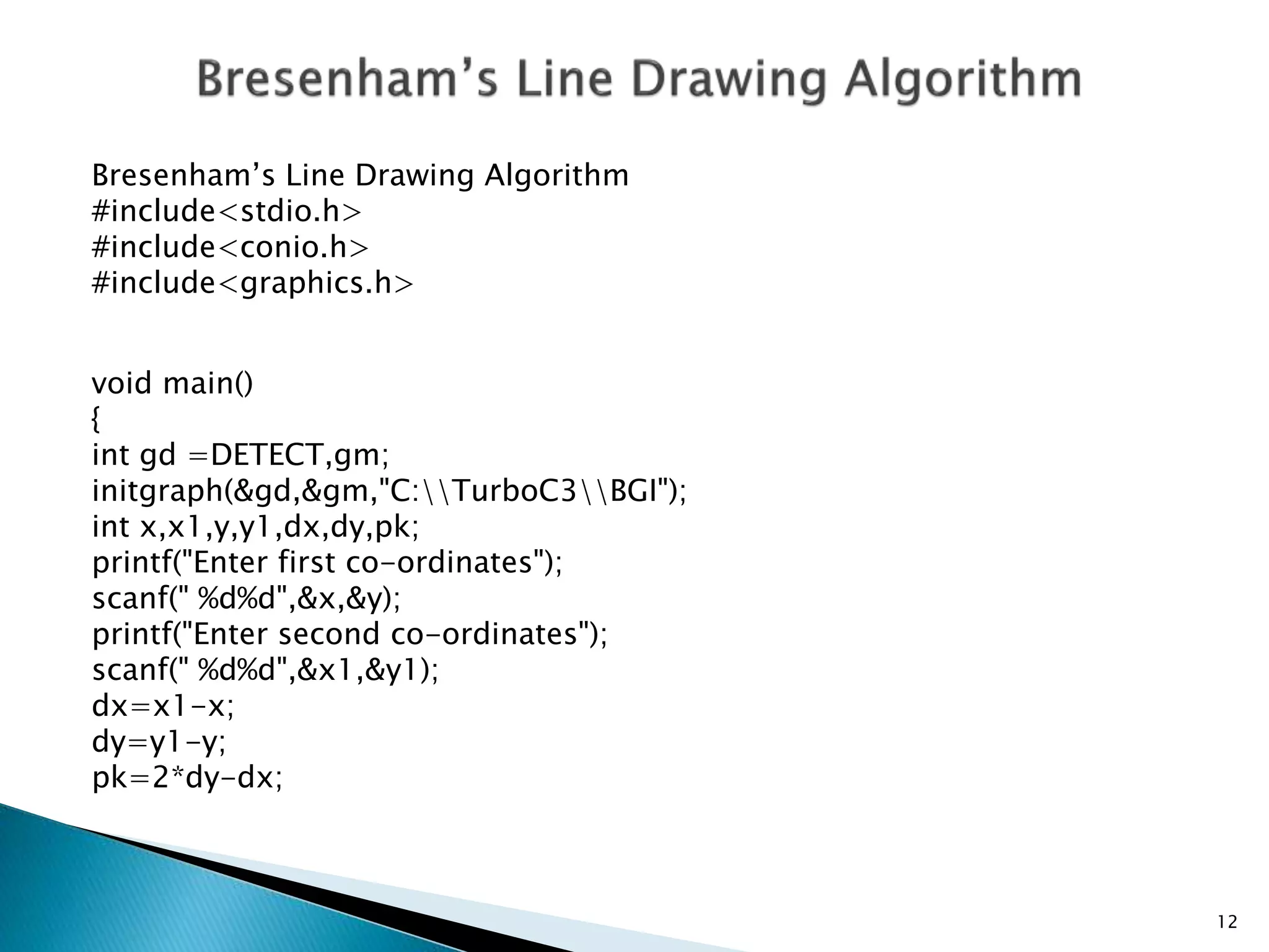 Bresenham's line algorithm | PPTX