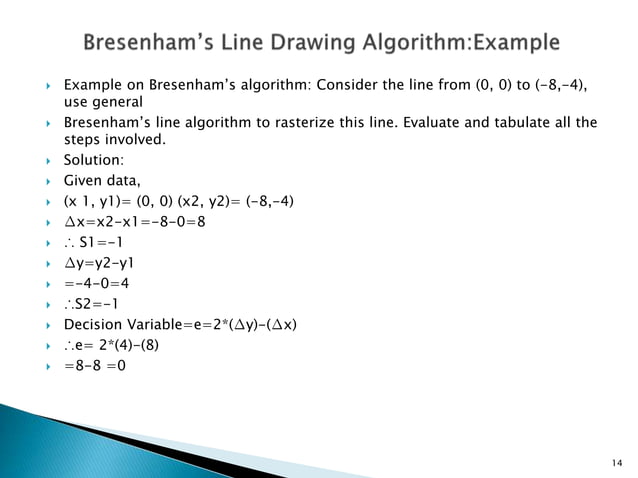 Bresenham's line algorithm | PPT