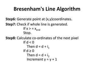 Bresenham's line drawing algorithm | PPTX