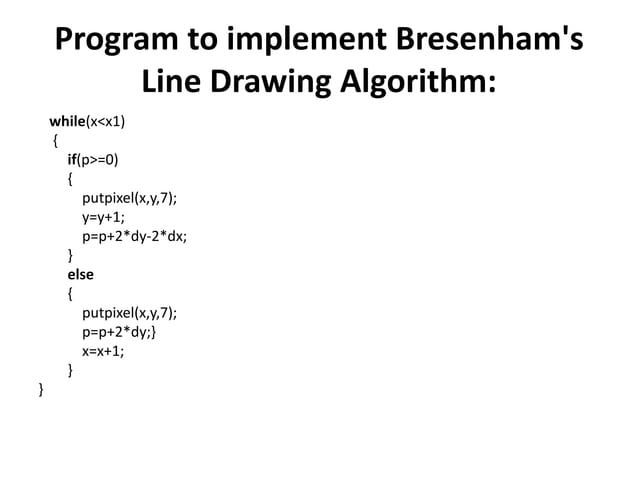 Bresenham's line drawing algorithm | PPTX
