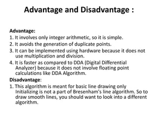 Bresenham's line drawing algorithm | PPTX