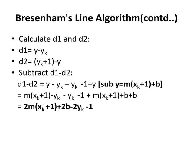 Bresenham's line drawing algorithm | PPT