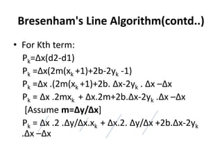 Bresenham's line drawing algorithm | PPTX