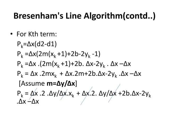 Bresenham's line drawing algorithm | PPTX