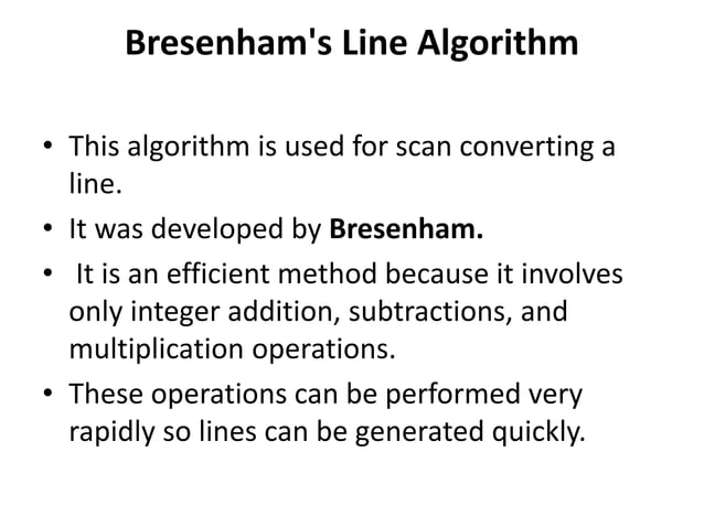 Bresenham's line drawing algorithm
