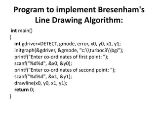 Bresenham's line drawing algorithm | PPT