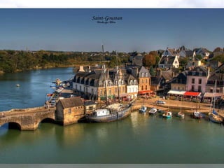 Saint-Goustan
Passing through the bridge of the expressway between Vannes and Lorient is a port that
attracts the view from the bottom of a river. This is Saint-Goustan. The port and its people
have managed to overcome the centuries preserving its cobbled streets, the stone bridge, the halftimbered medieval houses and dynamic springs.

 