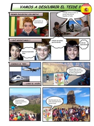 VAMOS A DESCUBRIR EL TEIDE !!
PRIMER ENCUENTRO CON BRETHI
COGEMOS EL TREN …
¿ QUÉ NECESITAMOS ?
… LUEGO EL AVIÓN
 