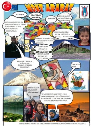 MONT
EN OUTRE, L’ARCHE DE
NOÉ SE SERAIT
ÉCHOUÉE ENTRE CES
DEUX MONTS
 