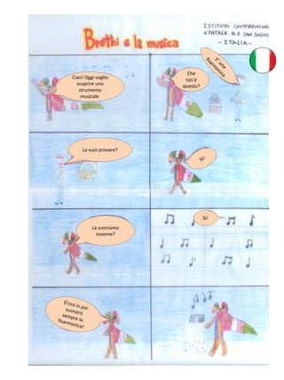 Ciao! Oggi voglio
scoprire uno
strumento
musicale.
Che
cos’è
questo?
La vuoi provare?
Si!
La suoniamo
insieme?
 
