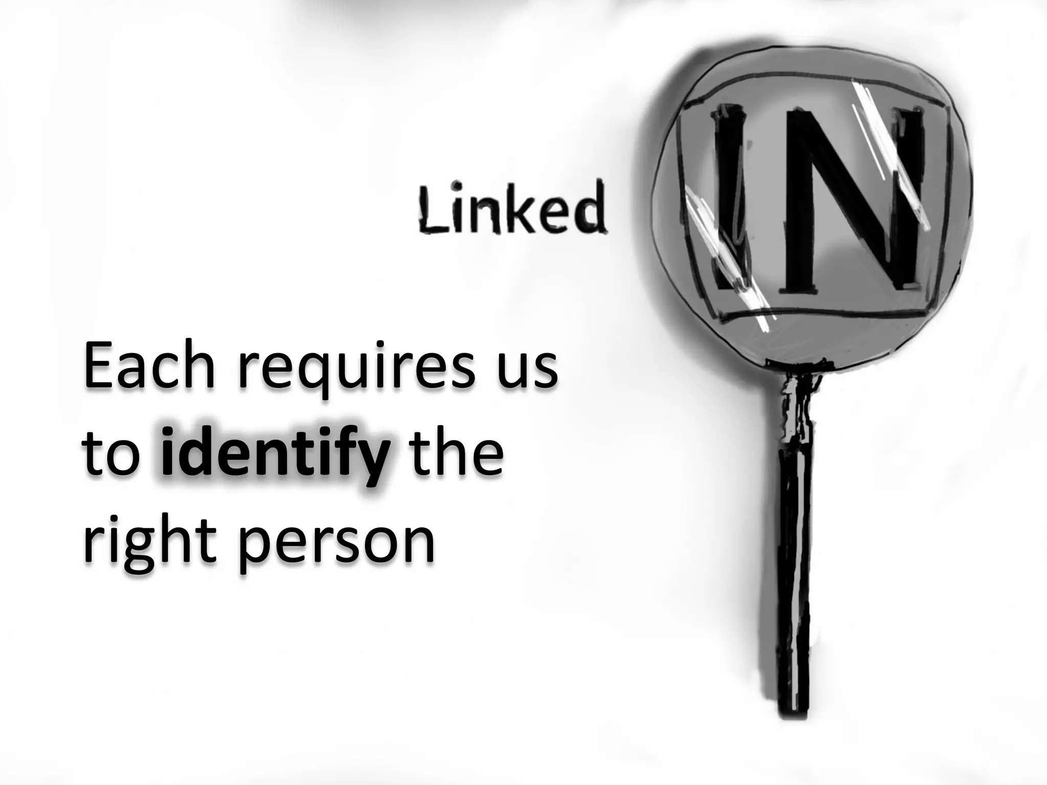 Each requires us
to identify the
right person
 