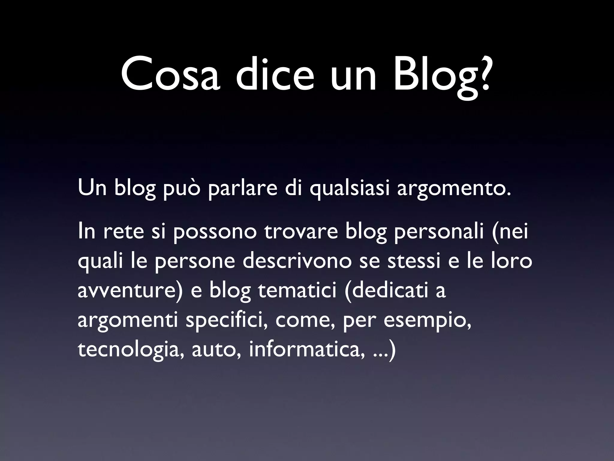 Breve introduzione alla Blogosfera | PPT | Internet for Beginners ...
