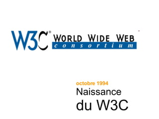 octobre 1994 Naissance du W3C 