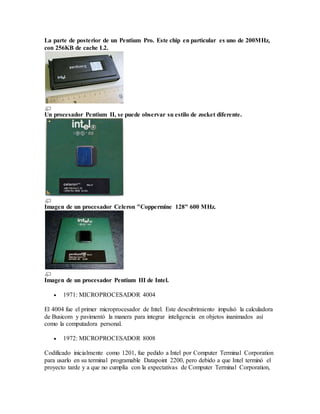 Breve historia de los microprocesadores | PDF