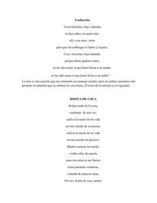 Breve informe de la coca