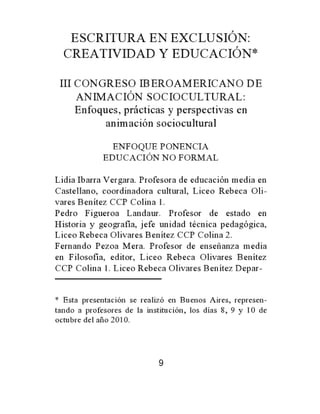 Breves de educación desde los intramuros