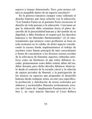 Breves de educación desde los intramuros