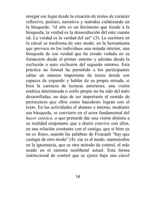 Breves de educación desde los intramuros