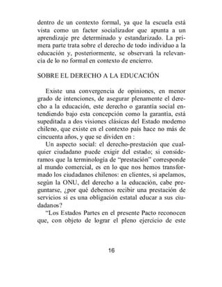 Breves de educación desde los intramuros