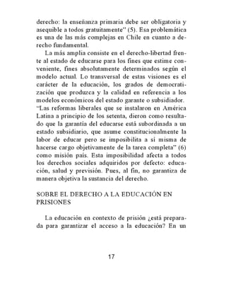 Breves de educación desde los intramuros