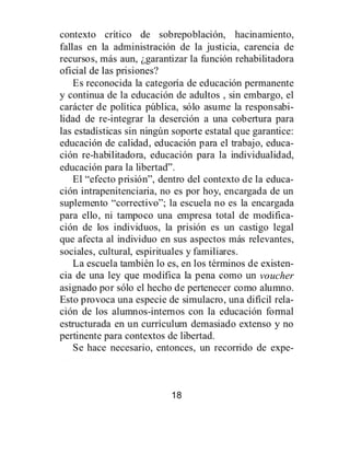 Breves de educación desde los intramuros